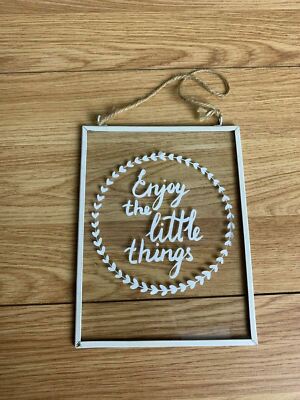 Inspirierende Wanddeko Glas Plakette Enjoy Little Things Hängeschild Geschenk