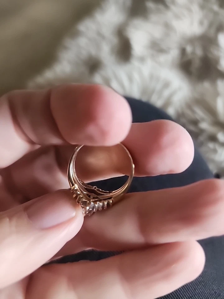 Precioso solitario con marca de diamantes talla 6,5 oro 14K Foto 4 de 4