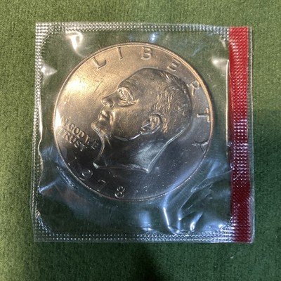 1978d Ike Dollar Unc  In Mint Cello Tarnish Spot On Reverse Moon