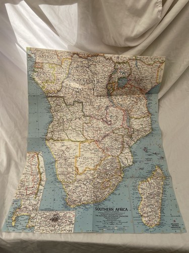 Vintage National Geographic Map Southern Africa November 1962 - Foto 2 di 5