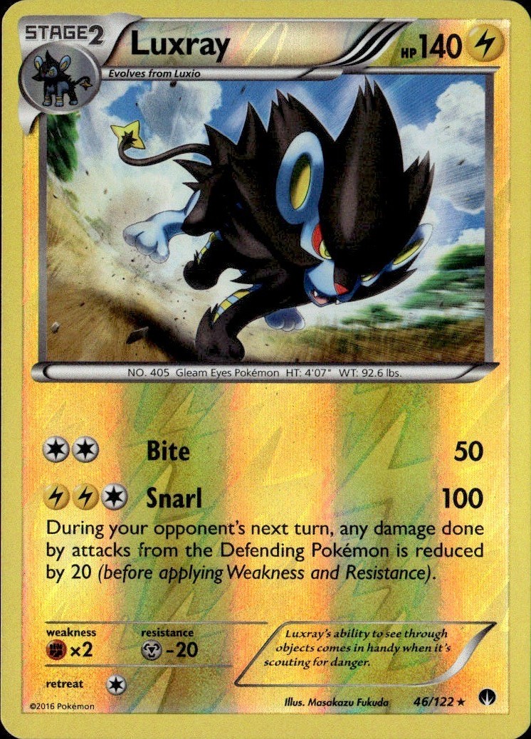 Luxray Reverse Holo Rare BKP XY - BREAKpoint 46/122 LP-NM