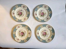 Myott Staffordshire Blue Rose 6.5" Dessert Plates Set Of 4