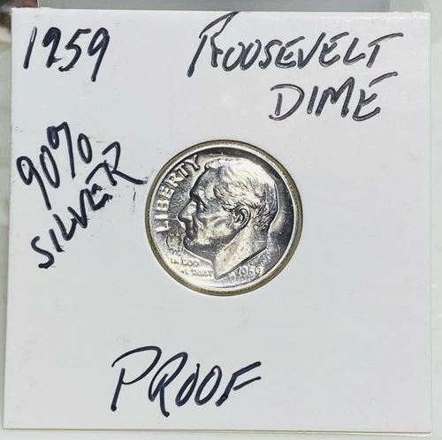 1959 PROOF Roosevelt Dime - Great Luster - CHEAP Shipping!