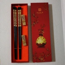 Chinese Bamboo Chopsticks Chopstick Rest Set /JAPAN