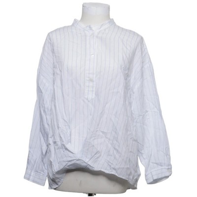 Zara, Bluse, Größe: L, Weiß/Blau, Polyamid/Viskose, Streifen, Damen #DDH