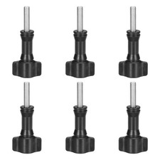 6 Pcs Aluminum Thumbscrew, Long Thumbscrew with Cap Force, Black