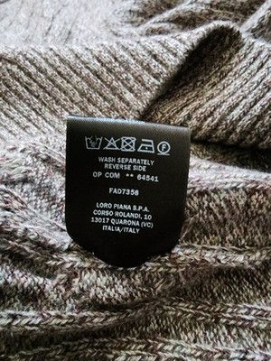 $2560 LORO PIANA Treccia Mezzocollo 100% Baby Cashmere Sweater 52