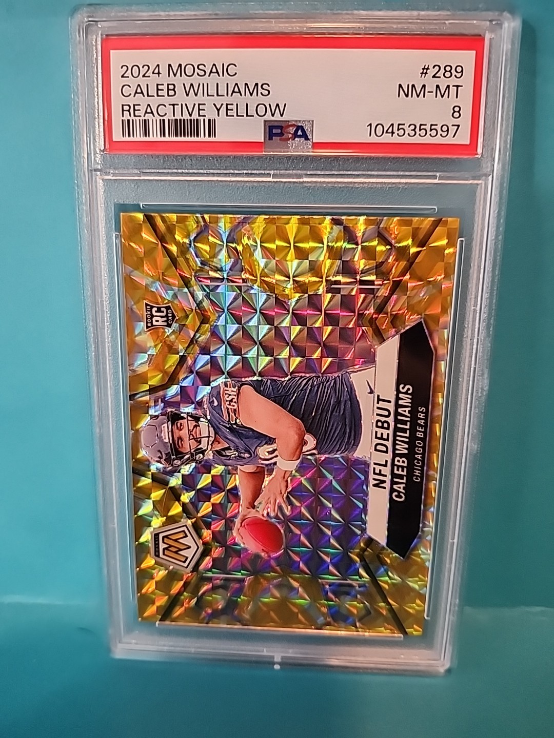 2024 Panini Mosaic - NFL Debut Caleb Williams #289 Reactive Yellow Mosaic (RC)