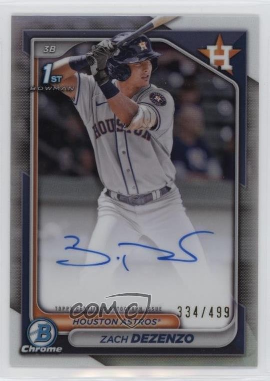 2024 Bowman Chrome Prospect Refractor 334/499 Zach Dezenzo #CPA-ZD Auto 0ux3