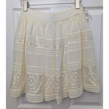 Alice By Temperley Skirt Lace Pleated Ivory Cocktail Party Bridal Shower Date