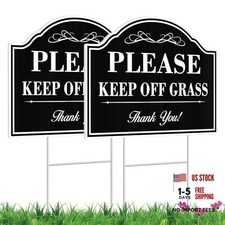 Keep Off Grass Sign- 2 Pack, 12x9 inches Please Keep Dogs Off Grass Sign for