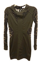 ASOS 2 Petite Little Black Sexy Lace Long sleeved Dress with mesh cutouts