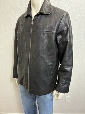 Vintage Black Leather Jacket Wilson s Pelle Studio Full Zip Moto Bomber Men s M