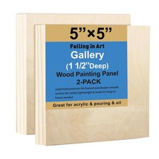 2 Unfinished Wooden Canvas Panels 5x5 Birch Wood Art Cradle Boards Acrylic Pour