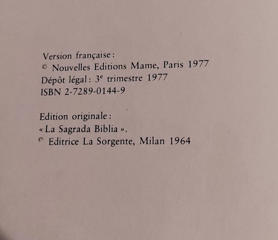 Ancienne Bible illustrée – "La Sainte Bible : Ancienne Alliance" – Éditions Mame - Photo 3/4