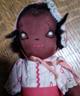 ADORABLE Vintage Folk Art Handmade Jointed Cloth Black/African American Doll~10" — photo 2