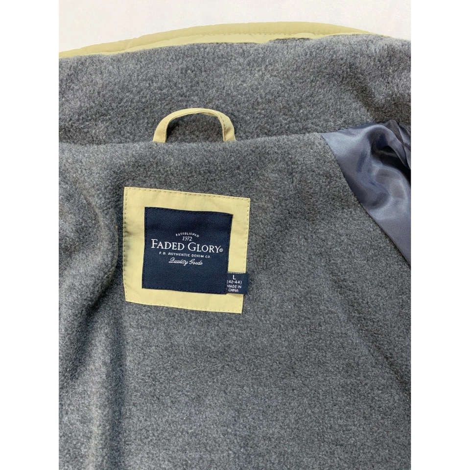 Chaqueta Bomber Glory Desteñida Para Hombres L Caqui Forrada de Vellón Bolsillos con Cremallera Completa Rompevientos Foto 3 de 4