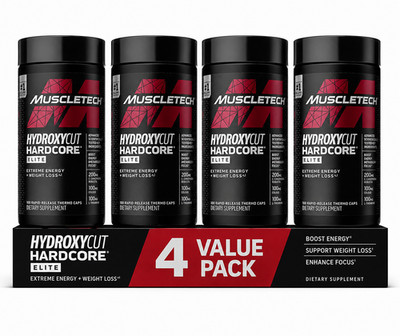 MuscleTech Hydroxycut Hardcore Elite 100 Capsules Each (Pack of 4)
