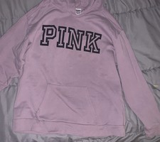 PINK Victoria s Secret XL Hoodie With Pocket Mauve flaw Missing Drawstring