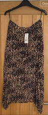 F&F Women’s Size 10 Pleated Midi Skirt Leopard Print BNWT