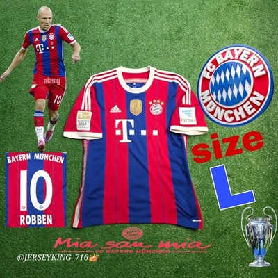 Adidas Bayern Munich Arjen Robben#10 2014/2015 Home Jersey Men's L