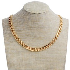 Gold Chain, 24" Gold Necklace, Fake Gold Chain For Men, Feel Real Soli