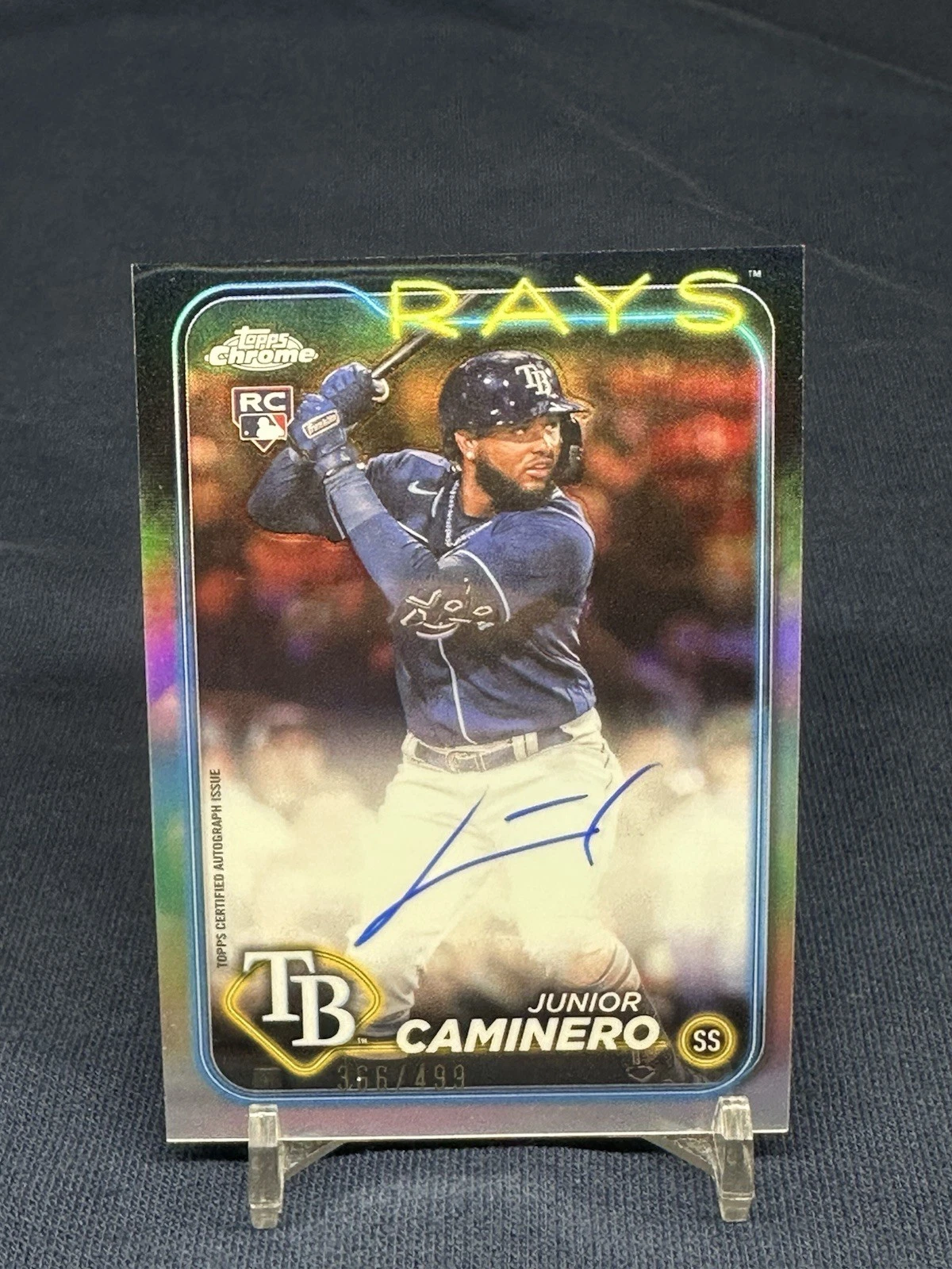 2024 Topps Chrome - Rookie Autographs Junior Caminero #RA-JCA Refractor /499