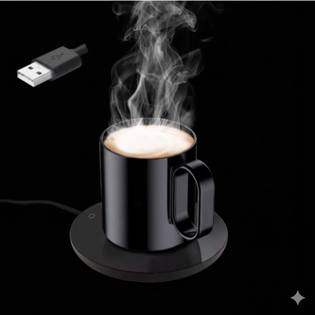 Coffee Cup Heater Coaster for Home & Office Use - Electric USB Mug Warmer