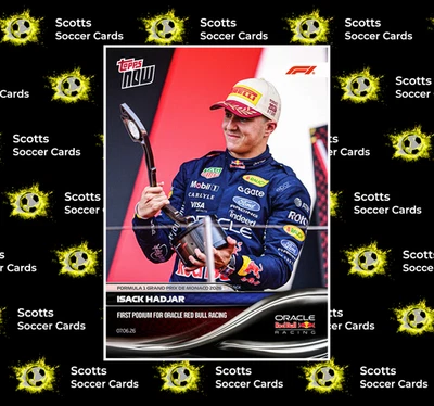 Isack Hadjar PRESALE, Red Bull, First Podium - 2026 Formula 1 Topps NOW #35 - Image 1 of 2