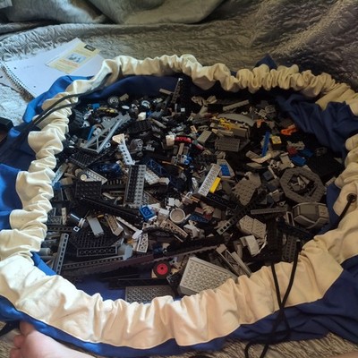 over 9 Lbs black/grey Lego pieces. 
