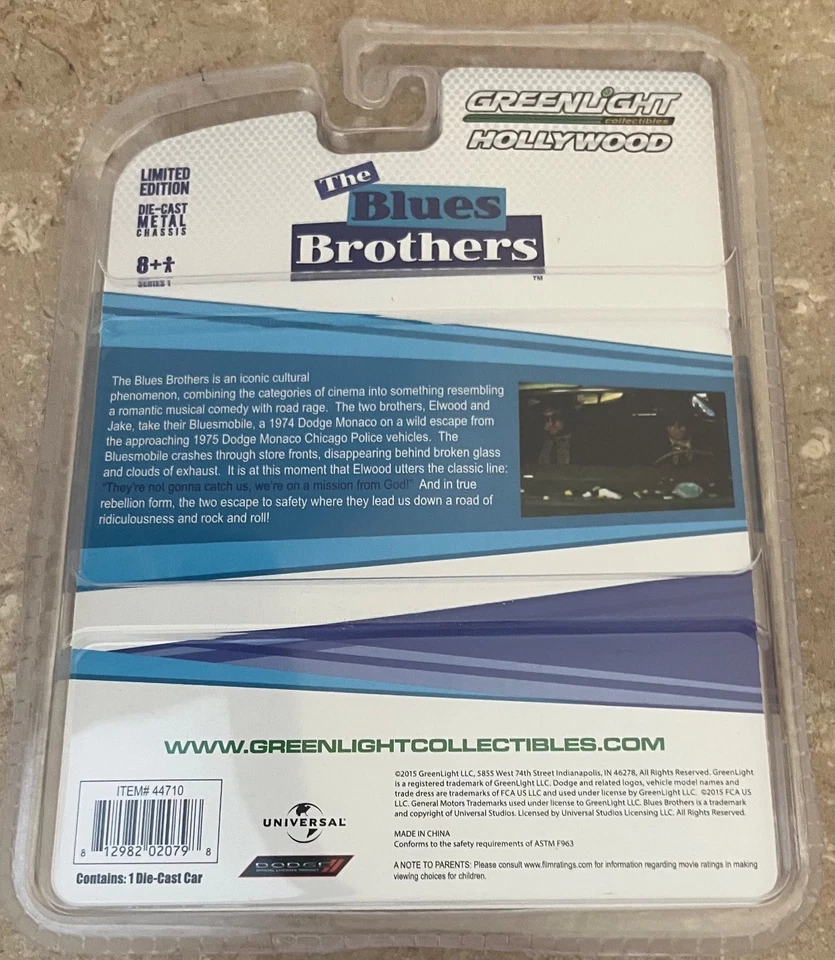 Dodge Monaco Greenlight Hollywood Blues Brothers Chicago Police 1:64 Die-Cast Foto 3 de 3