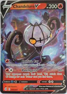 Chandelure V 044/264 Holo Ultra Rare Fusion Strike SW&SH Pokemon Karten TCG NM