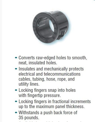 QTY15 HEYCO 2073 SB.625-8 BLACK 5/8" HOLE x 1/2ID REDUCER SNAP BUSHING NYLON NEW - Picture 4 of 15