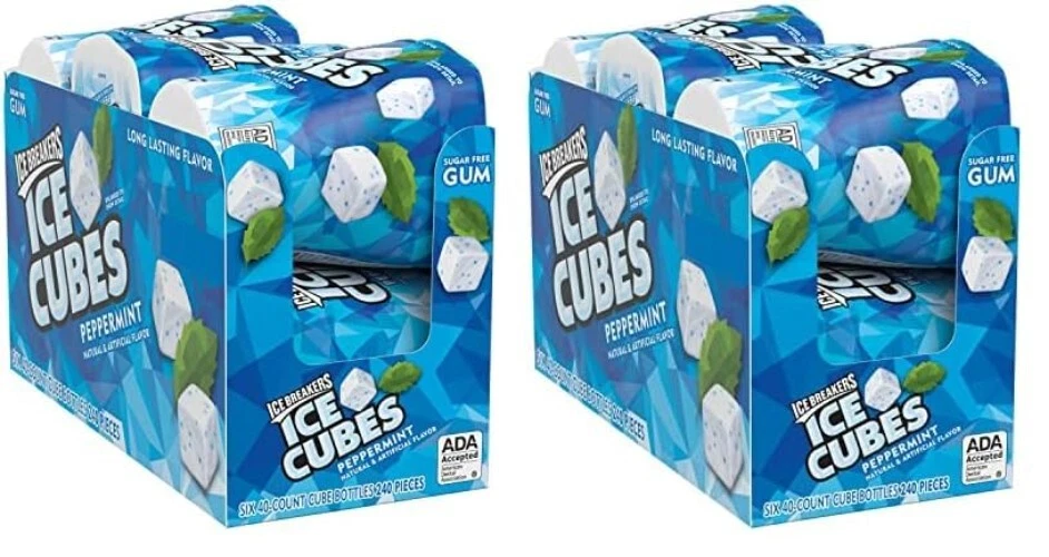 Cubos de hielo Menta Goma de mascar sin azúcar - Ideal para el hogar y la oficina (paquete de 6) Foto 3 de 4