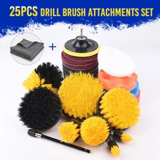 25Pcs Drill Brush Attachment Set, Power Cleaning Scrub Brush Kit with Extend Lon