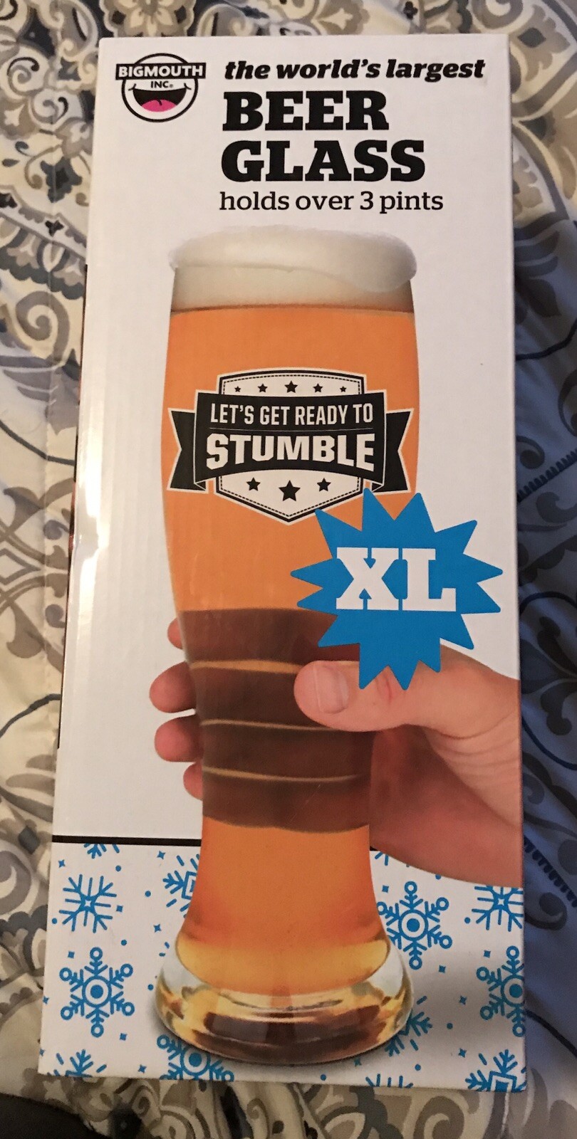 NIBThe Worlds Largest Beer Glass XL Let’s Get Ready To StumbleBigmouth inc eBay
