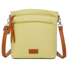 Soft Two-toned Medium Crossbody Bags Multi Pocket Silver Hardware Shoulder Bag