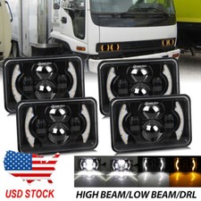 4pcs 4x6 Led Headlights High-low Sealed Drl Angel Eyes For Gmc Isuzu Base Truck 4pcs 4x6 Led Headlights High-low Sealed Drl Angel Eyes For Gmc Isuzu Base Truck