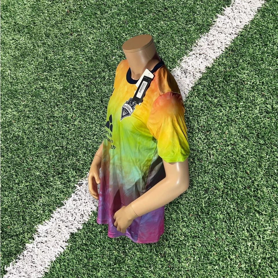 Adidas MLS Seattle Sounders FC LGTBQ Pride Tie Dye Multicolor GJ0783 jersey Sz S - Image 3 of 4