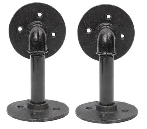 2x Tubo Soporte de Estante Ménsula Ángulo de Estantería Retro Pared 15cm Consola - Imagen 5 de 9