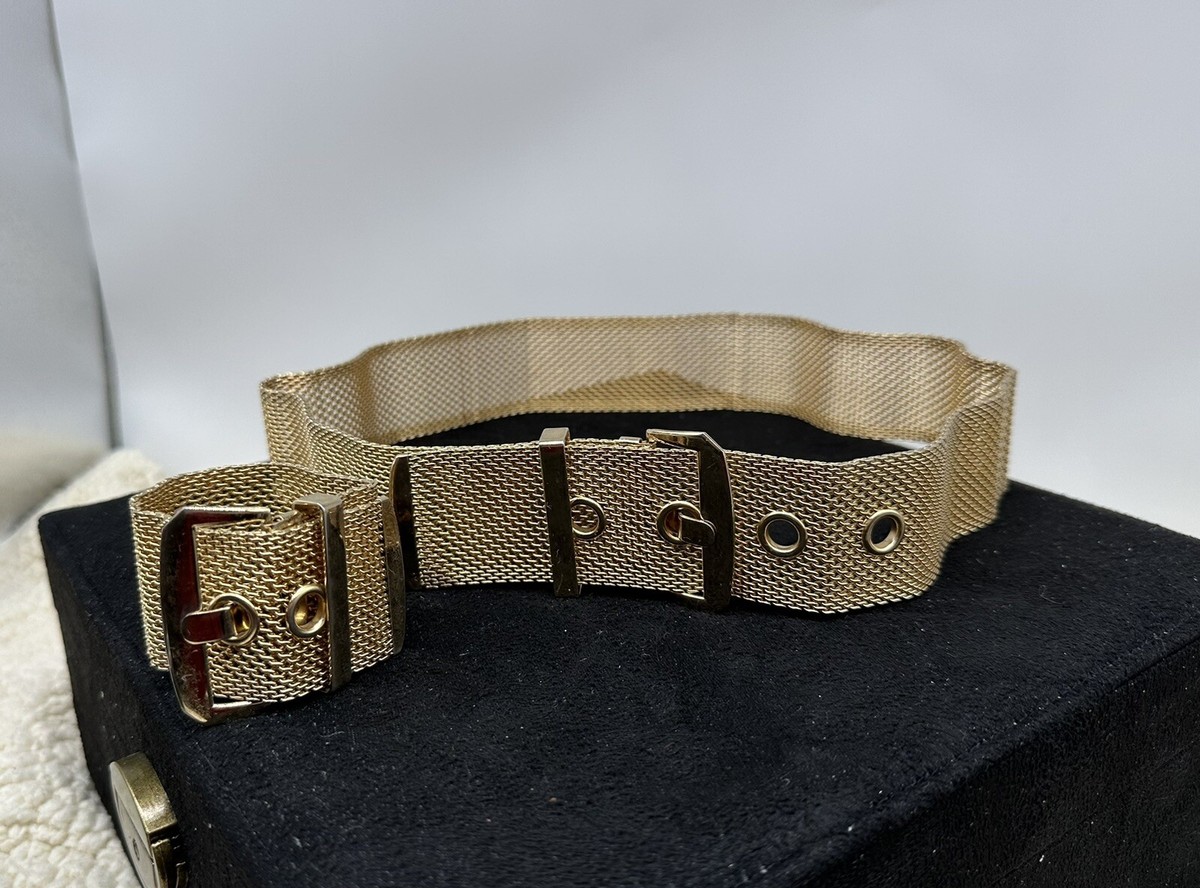 Vintage Gold Mesh Metal Belt small Amazing WHITING & DAVIS Signed New Old Stock Vintage 1980 main image 3