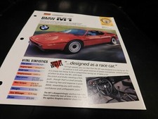 1979-1981 BMW M1 Spec Sheet Brochure Photo Poster 1980