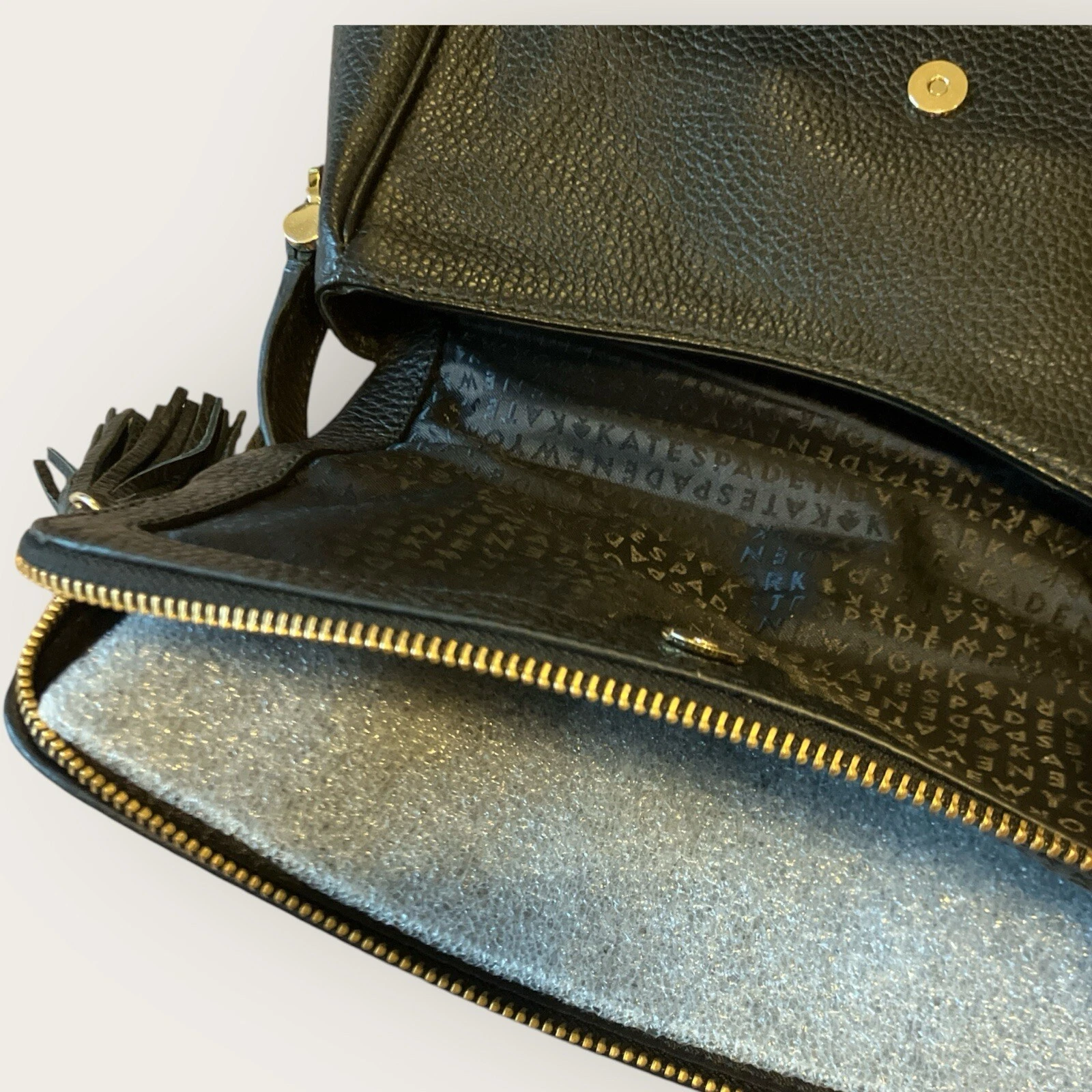 Borsa Kate Spade Miri Chester Street nera tracolla NO CINTURINO in pelle nuova senza etichette