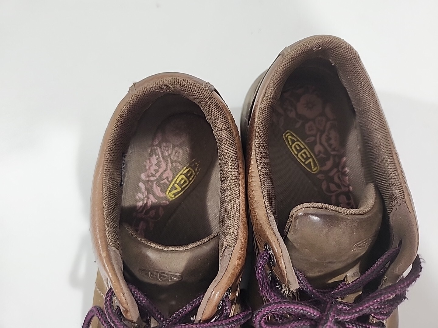 Scarpe da trekking Keen Presidio stringate in pelle marrone comode da donna taglia 7