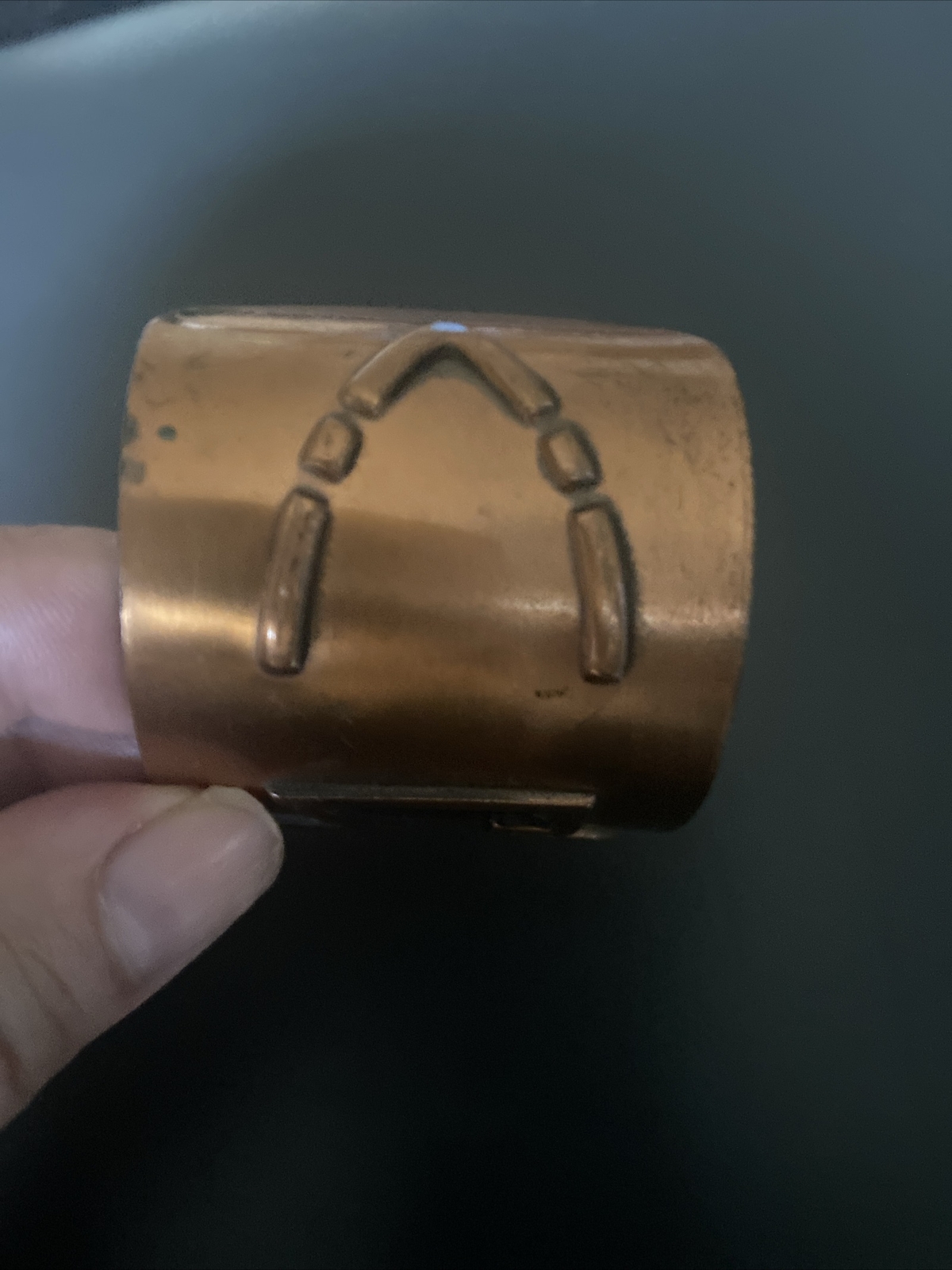 Bold  Vintage Navajo Solid Copper Thunderbird Cuf… - image 5