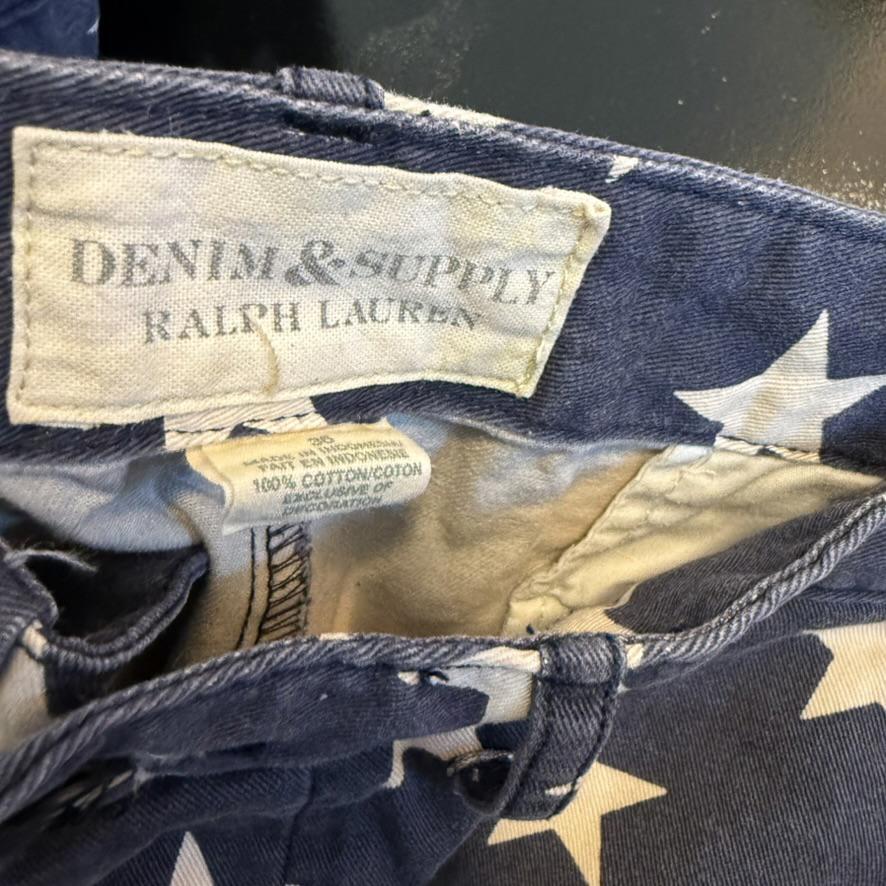 Ralph Lauren Denim Supply - Blue Shorts with White Stars - Size 36 image 3