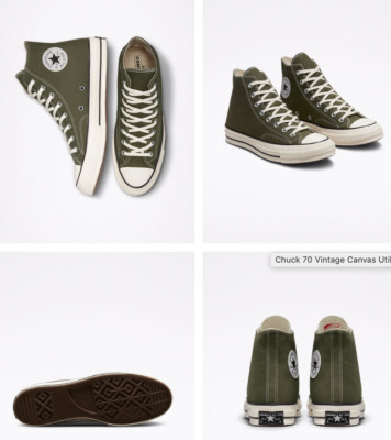 NEW Women's CONVERSE CHUCK 70 HI Shoes Boots A00754C Utility Green