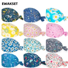 Women Surgical Scrub Caps floral printed medical nursing hat chef Dentist cap