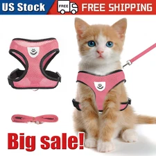 Cat Dog Pet Harness Adjustable Control Vest Dogs Reflective S M L XL Leash