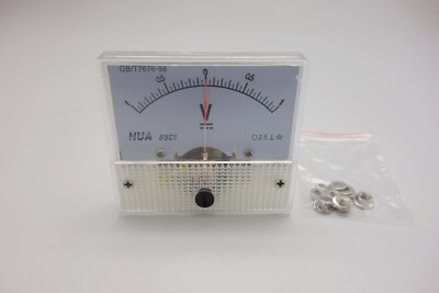 1PC DC 0-100uA Analog Ammeter Panel AMP Current Meter SO45 Cutout 45mm - Foto 6